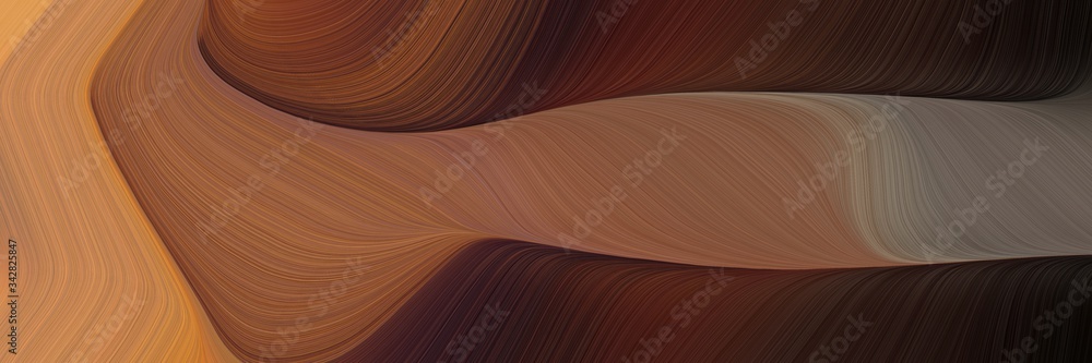 Fototapete abstract artistic header with brown, peru and very dark pink colors. fluid curved lines with dynamic