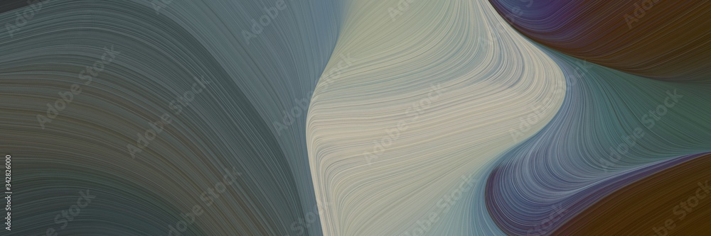Poster abstract moving header design with dark slate gray, dark gray and slate gray colors. fluid curved lines with dynamic flowing waves and curves