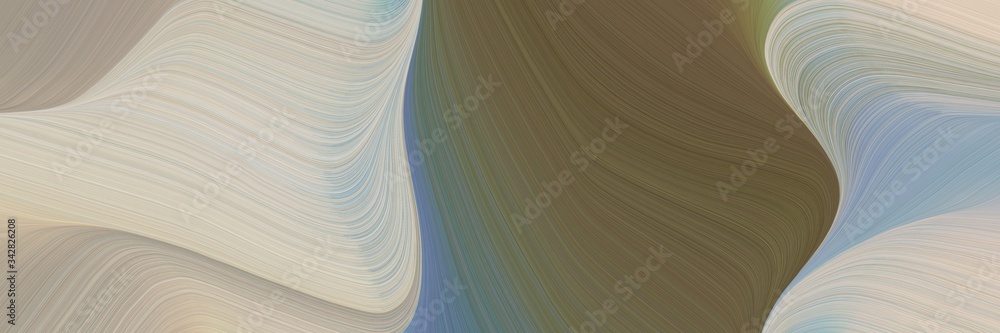 Aufkleber abstract moving header with ash gray, dark olive green and silver colors. fluid curved flowing waves