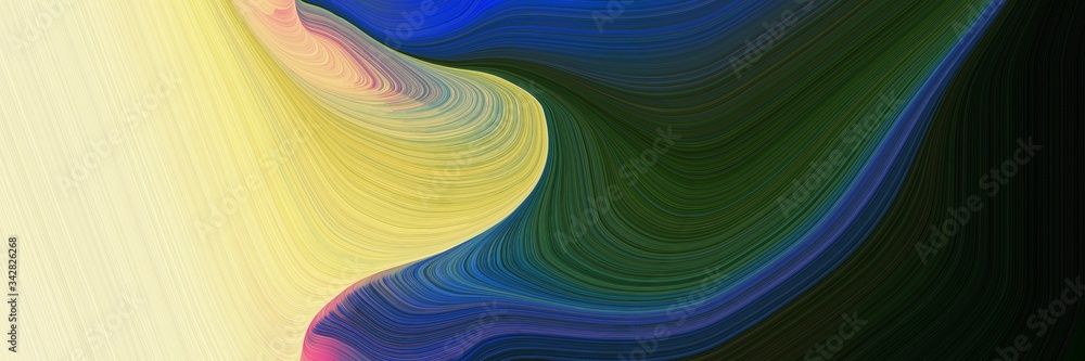 Aufkleber abstract moving banner design with very dark blue, pale golden rod and strong blue colors. fluid cur
