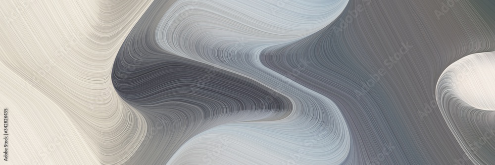 Leinwandbilder abstract dynamic banner with light slate gray, gray gray and antique white colors. fluid curved lines with dynamic flowing waves and curves