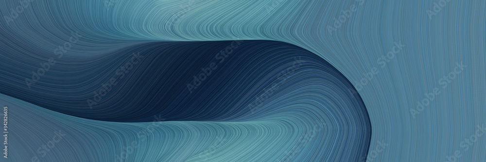 Aufkleber abstract dynamic horizontal header with teal blue, very dark blue and dark slate gray colors. fluid 