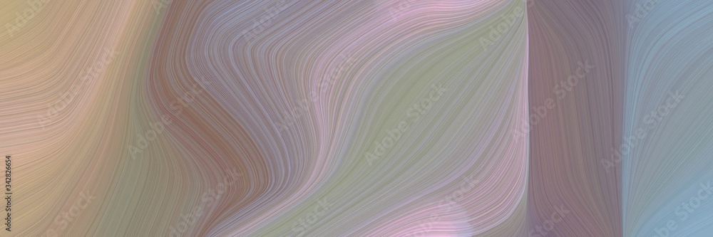 Poster abstract modern horizontal header with gray gray, tan and thistle colors. fluid curved lines with dy