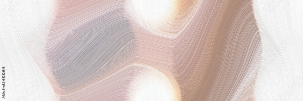 Fototapete abstract decorative horizontal banner with light gray, linen and rosy brown colors. fluid curved lin