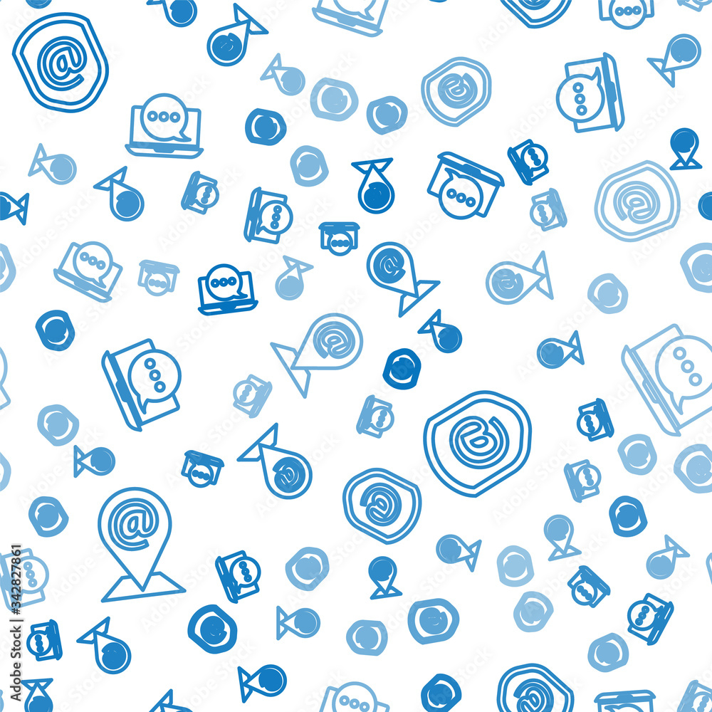 Poster set line location and mail and e-mail, shield with mail and e-mail and chat messages notification on
