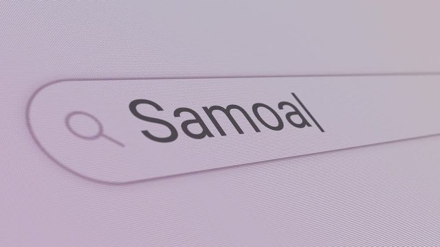 Samoa Search Bar Close Up Single Line Typing Text Box Layout Web Database Browser Engine Concept