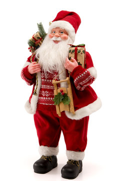 Santa Claus , Papa noel , muñeco  sobre un fondo blanco. 