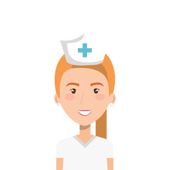 nurse professional with hat isolated icon vector illustration design