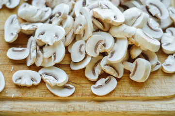 background of sliced mushrooms