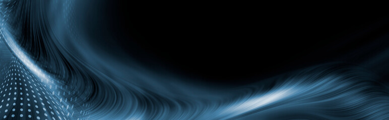 Abstract multi-colored background element on a black background for design. Fractal graphics 3d illustration. Panoramic background.