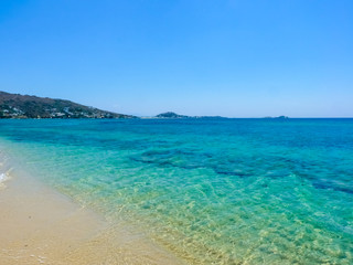 Fototapeta na wymiar Beautiful Plaka beach in Naxos Island, Cyclades, Greece
