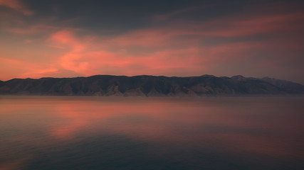 Fototapeta na wymiar corfù island amazing sunset colors