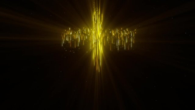 Isolated Falling Golden Light Streak Holy Cross Reveal