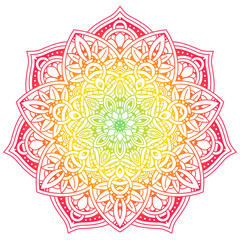 Vector round abstract circle. Mandala style. Decorative element, colored circular design element.