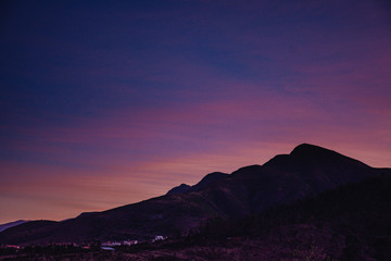 sunset in the mountains