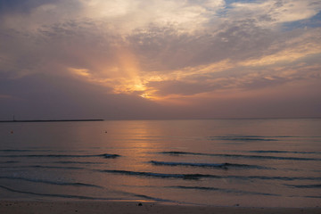 Obraz premium UAE, landscape sea, sunset
