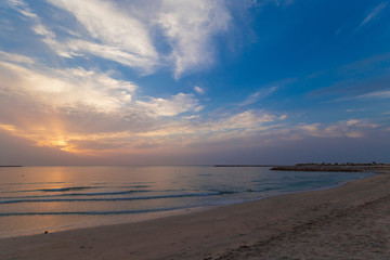 UAE, landscape sea, sunset