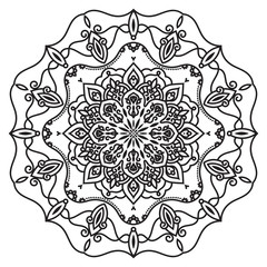 Abstract mandala graphic design decorative elements isolated on white color background for ancient geometric concepts