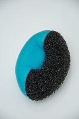 black -blue kitchen sponge, detail, background