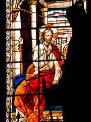 Obraz na płótnie Canvas church, glass, window, stained, stained glass, religion, christ, religious, catholic, art, faith, saint, bible, angel, colorful, architecture, cathedral, stained glass window, holy, old, easter, god, 
