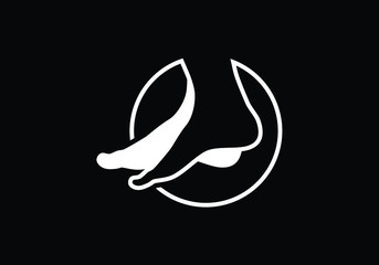 Foot care logo design on black background representing wellness and healthy lifestyle choices