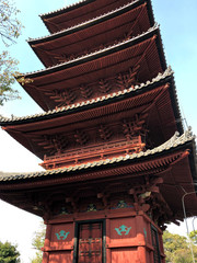 Fototapeta premium Five Story Pagoda in Tokyo Prefecture at the Ikegamihonmonji Temple