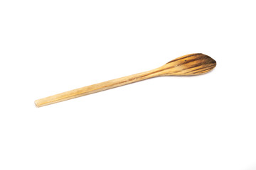 wooden kitchen spoon on white background