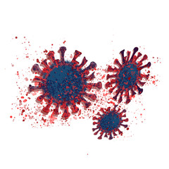 Macro illustration with COVID-19. Corona virus cells. Symbol of 2019-nCoV. Vector EPS 10