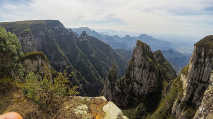 Funil canyon in Bom Jardim da Serra - SC. Beautiful canyon with green cliffs in Serra Catarinense, Brazil