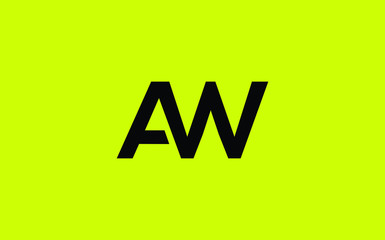 AW or WA and A, W Uppercase Letter Initial Logo Design, Vector Template