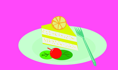 Orange cake on a plate