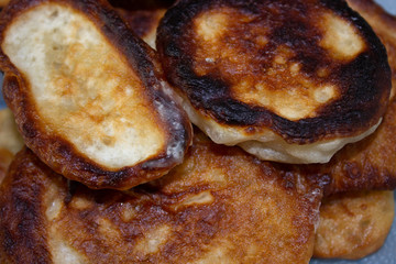 pancakes on kefir are in the plate