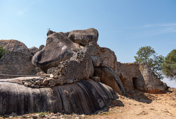 Ruins of Great Zimbabwe during a nice winter day
