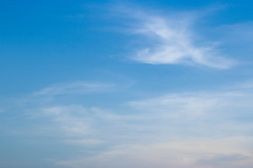 Bright blue sky with fluffy white clouds. Clearing day and Good weather. Blue sky background.