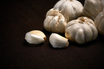 Head and chive on a dark background