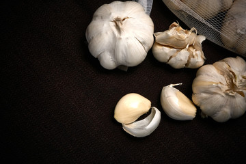 Head and chive on a dark background