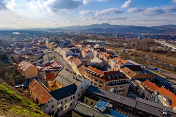 Fototapeta na wymiar Historical streets of Trencin city, Slovakia