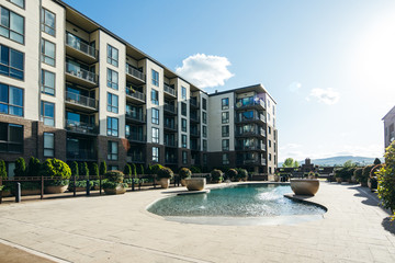 Apartment Complex Buildings and Pool