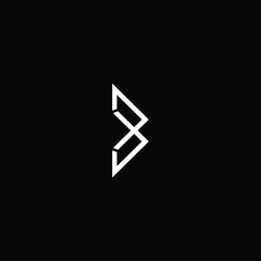 Minimal elegant monogram art logo. Outstanding professional trendy awesome artistic B BX XB initial based Alphabet icon logo. Premium Business logo White color on black background