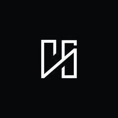 Minimal elegant monogram art logo. Outstanding professional trendy awesome artistic CS SC initial based Alphabet icon logo. Premium Business logo White color on black background