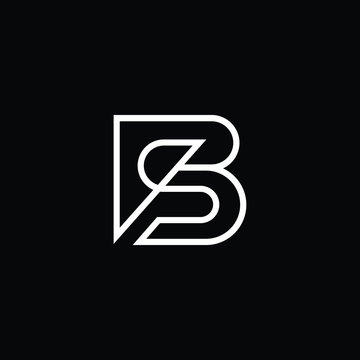 Minimal elegant monogram art logo. Outstanding professional trendy awesome artistic BS SB initial based Alphabet icon logo. Premium Business logo White color on black background