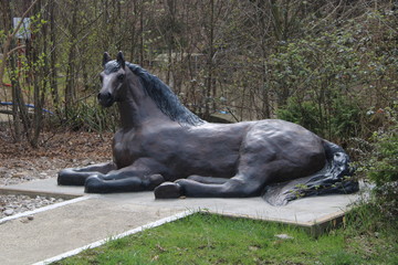 Sculpture of a horse.