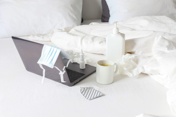 Work from home in times of illness. Quarantine, isolation.