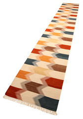 Old, modern Persian Colourful Arabesque and handmade carpet, rug gelim and gabbeh with pattern.