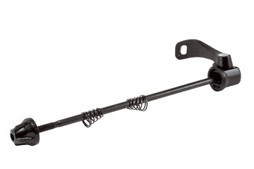 Bicycle repair. Mountain bike workshop. quick release isolate on a white background. Spare parts for a bicycle of a famous manufacturer and brand.