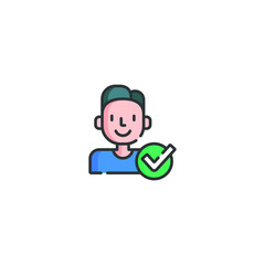 Verified account vector icon illustration. Ui/Ux. Premium quality.