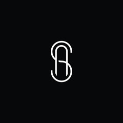 Minimal elegant monogram art logo. Outstanding professional trendy awesome artistic AS SA initial based Alphabet icon logo. Premium Business logo White color on black background - obrazy, fototapety, plakaty