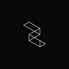 Minimal elegant monogram art logo. Outstanding professional trendy awesome artistic Z ZZ initial based Alphabet icon logo. Premium Business logo White color on black background