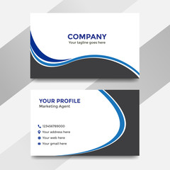 Black and blue stylish business card design template