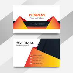 Black and orange abstract stylish business card design template
